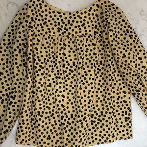 Girls Bonpoint yellow/black round neck blouse Sz 6